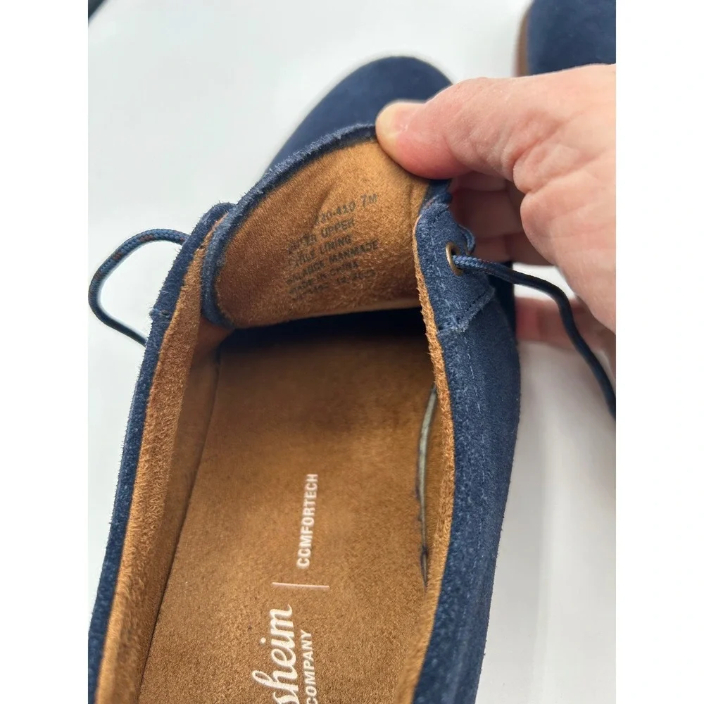 Florsheim Oxford Shoes Mens 7 Blue Suede Plain Toe Comfortech Derby Casual